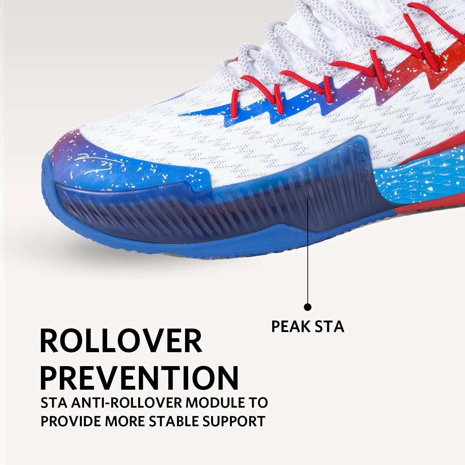 PEAK Men's Sneakers, Lou Williams Lightning Sport Shoes for Basketball, Running, Walking