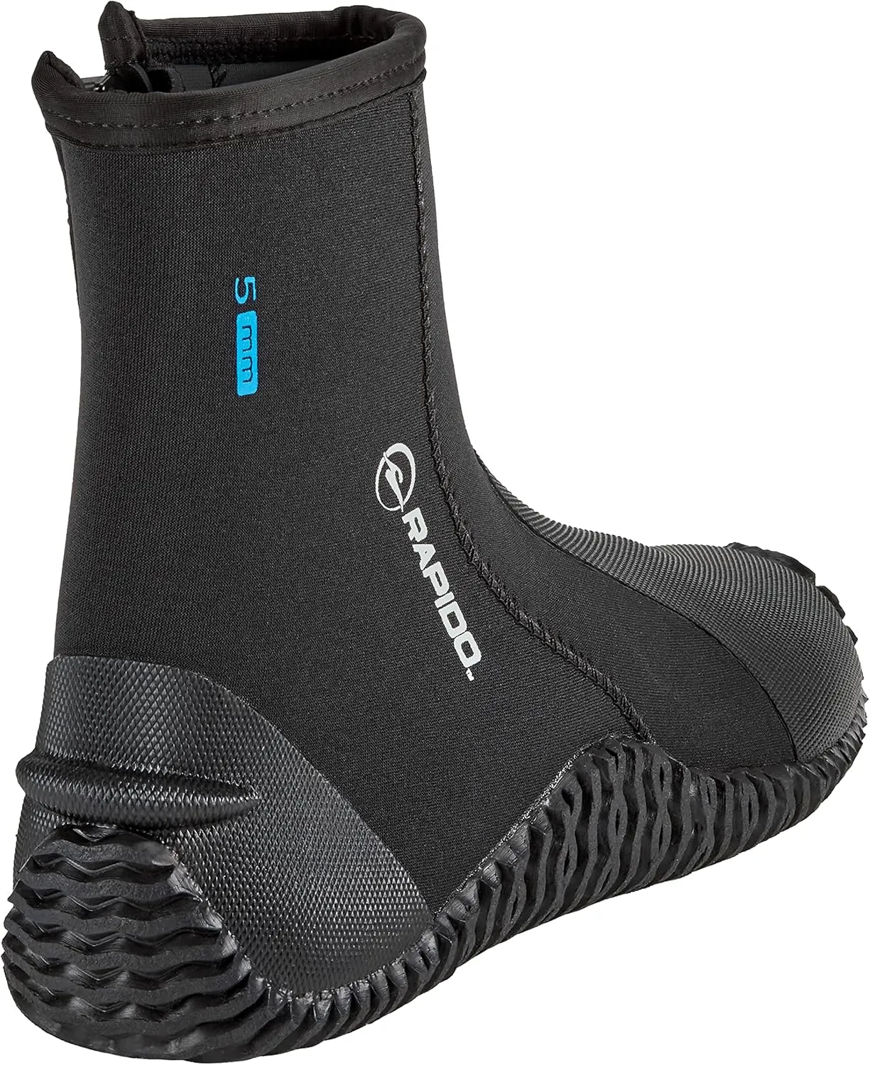 Phantom Aquatics Rapido Boutique Collection Wise 5mm Neoprene Wetsuit Zipper Dive Boot, Great Scuba Diving Snorkeling Surf Boots | Anti-Slip Rubber Sole Booties for Men and Women