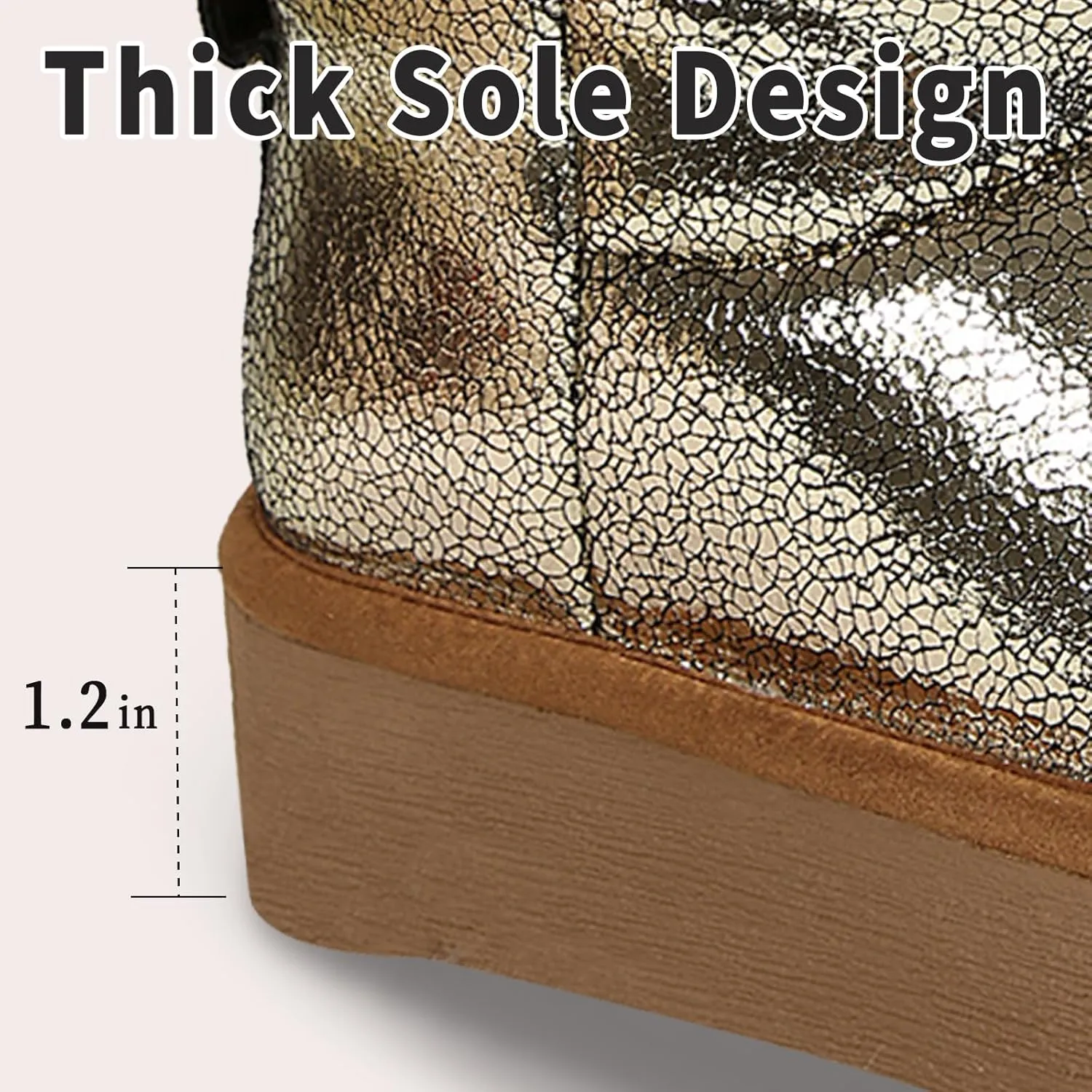 Platform Mini Boots for Women Genuine Suede Leather Anti-Slip Mini Platform Boots Lightweight Warm Snow Boots