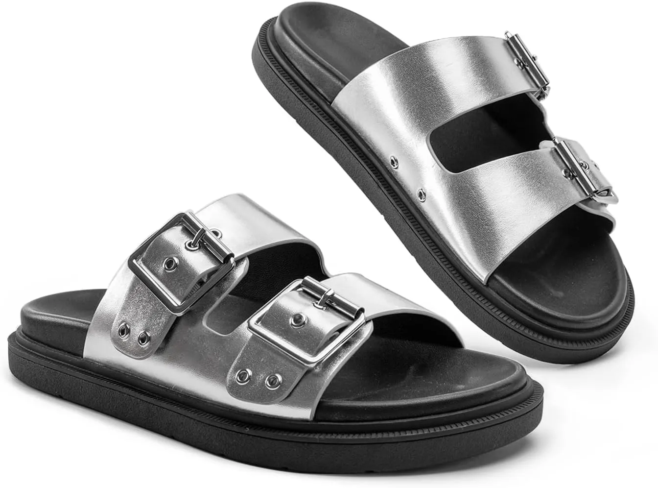 Platform Sandals for women with Adjustable Double Strap Comfort Slides Sandal for Summer Beach Holiday Outdoor