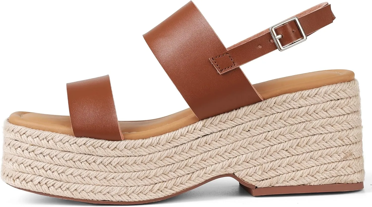 Platform Sandals Women Open Toe Ankle Strap Summer Wedge Espadrille Sandals Cute Beach Straw Raffia Woven Sandals Comfortable Vacation Dress Shoes