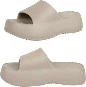 Platform Slides for Women, Platform Sandals Women Comfortable, Cute Flatform Beach Sandals, Slip on Summer Cloud Vacation Shoes for 2025