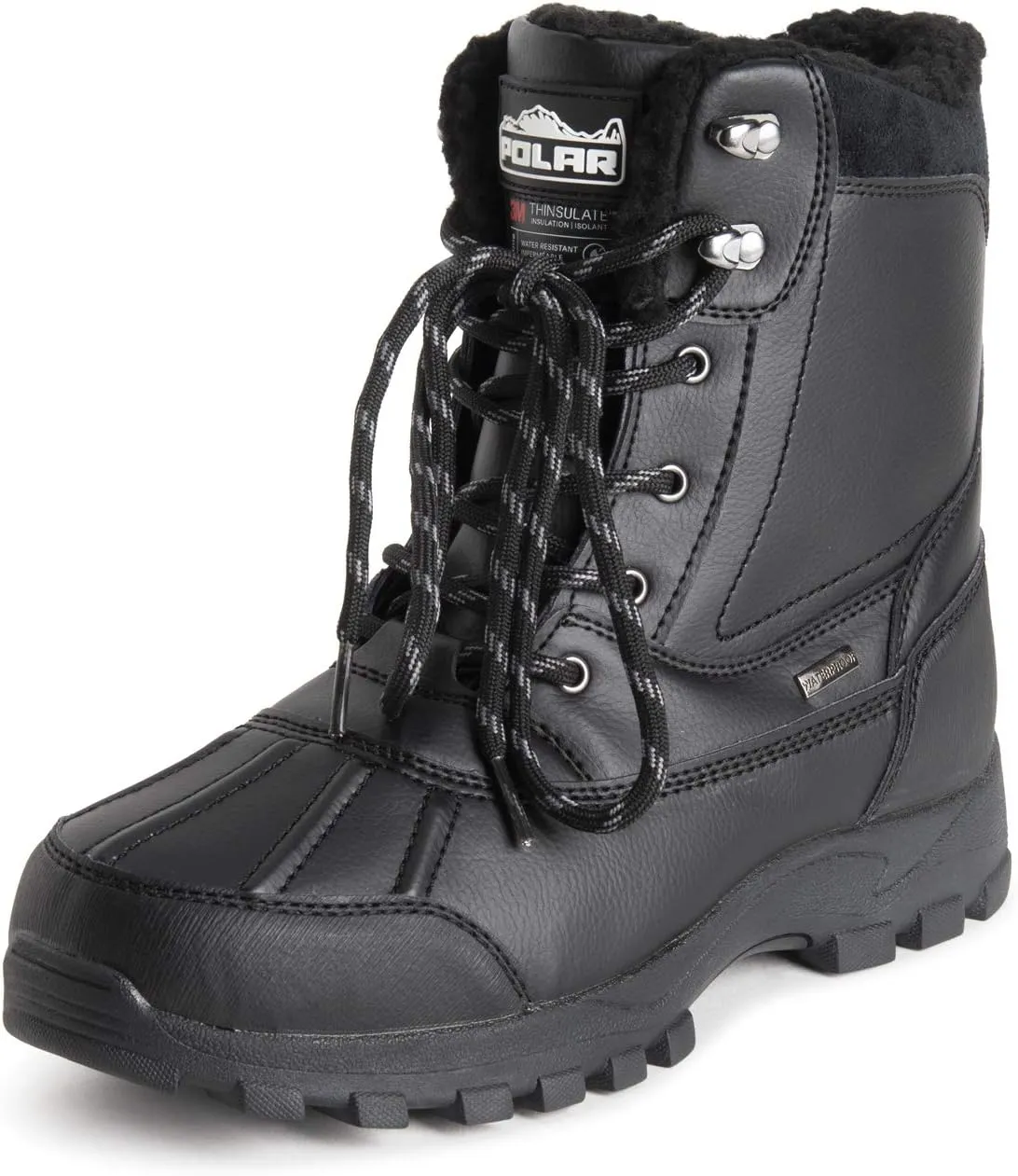 POLAR Mens Thinsulate Fully Lined Waterproof Deep Tread Durable Rubber Shell Thermal Winter Rain Snow Boots