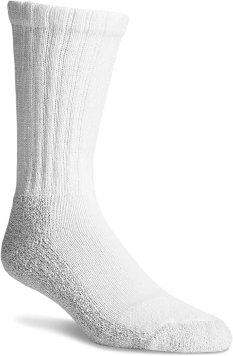 Pro-Trek Steel Toe Boot Socks - White with Gray Bottom - 6 Pack
