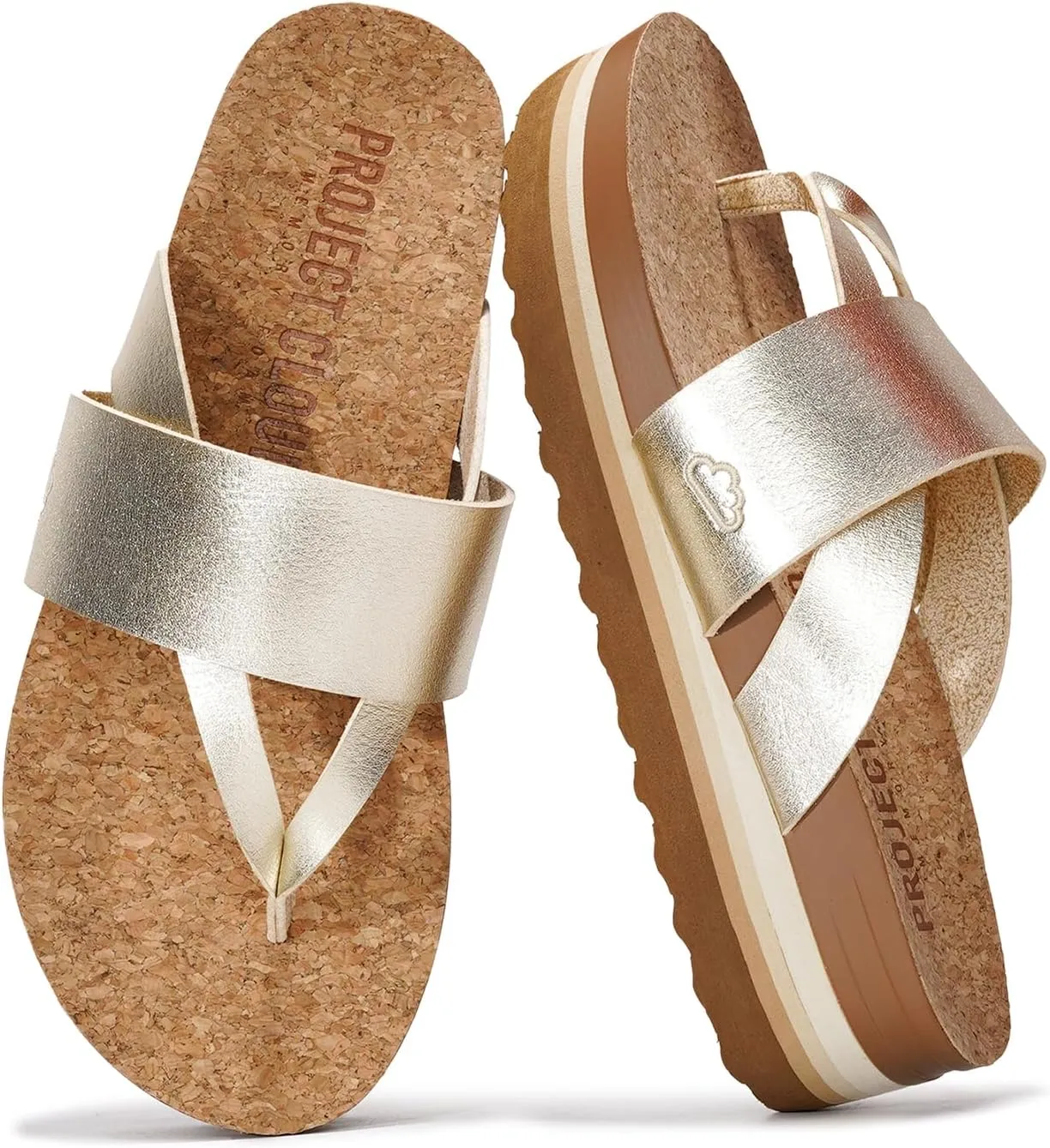 Project Cloud Fashion Womens Sandals - Memory Foam Insole and Comfortable Platform Sandals for Women 2025 - Lightweight and Non-slip Perfect Beach Slides