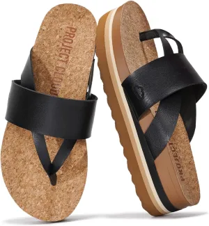 Project Cloud Fashion Womens Sandals - Memory Foam Insole and Comfortable Platform Sandals for Women 2025 - Lightweight and Non-slip Perfect Beach Slides