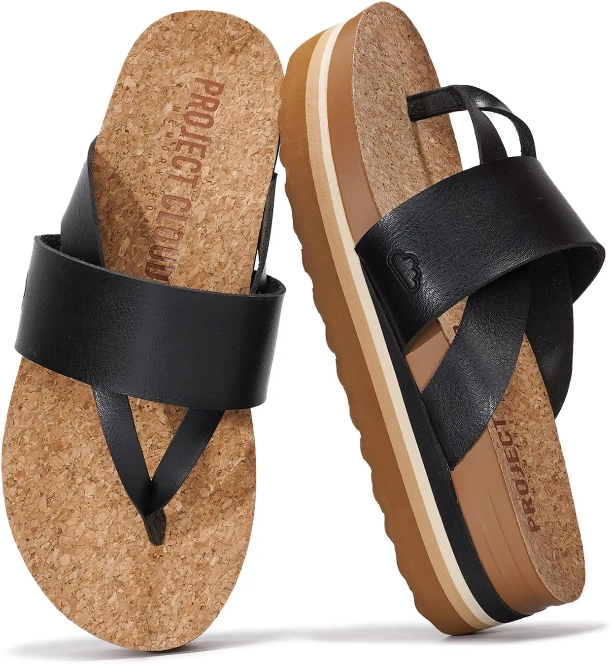 Project Cloud Fashion Womens Sandals - Memory Foam Insole and Comfortable Platform Sandals for Women 2025 - Lightweight and Non-slip Perfect Beach Slides