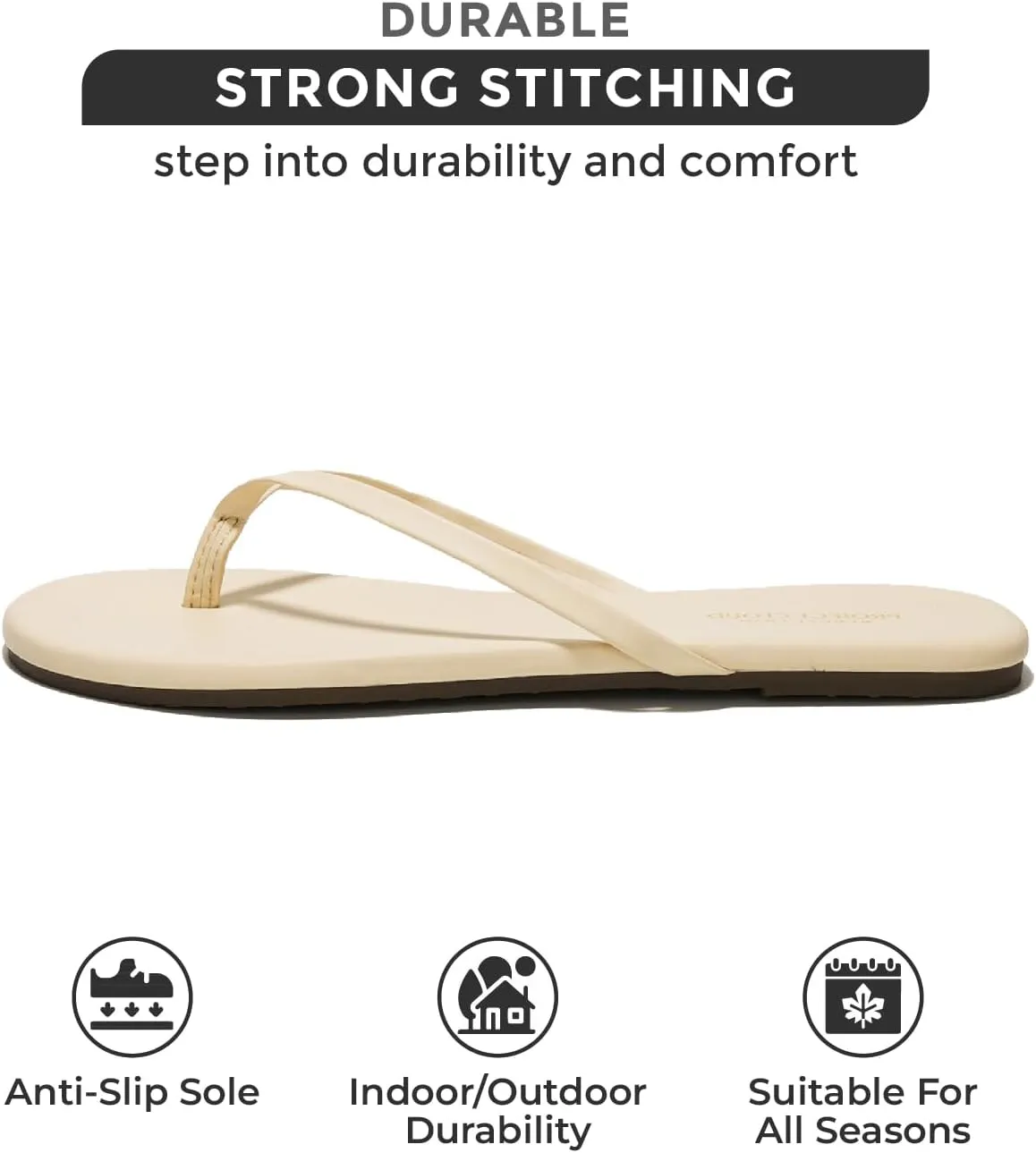 Project Cloud Flip Flops for Women Footwear - Memory Foam Flats Sandals for Women 2025 - Vegan Leather Lightweight Sandals Summer Beach Essentials Slides (Foundations)