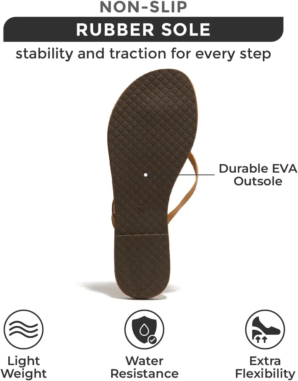 Project Cloud Flip Flops for Women Footwear - Memory Foam Flats Sandals for Women 2025 - Vegan Leather Lightweight Sandals Summer Beach Essentials Slides (Foundations)