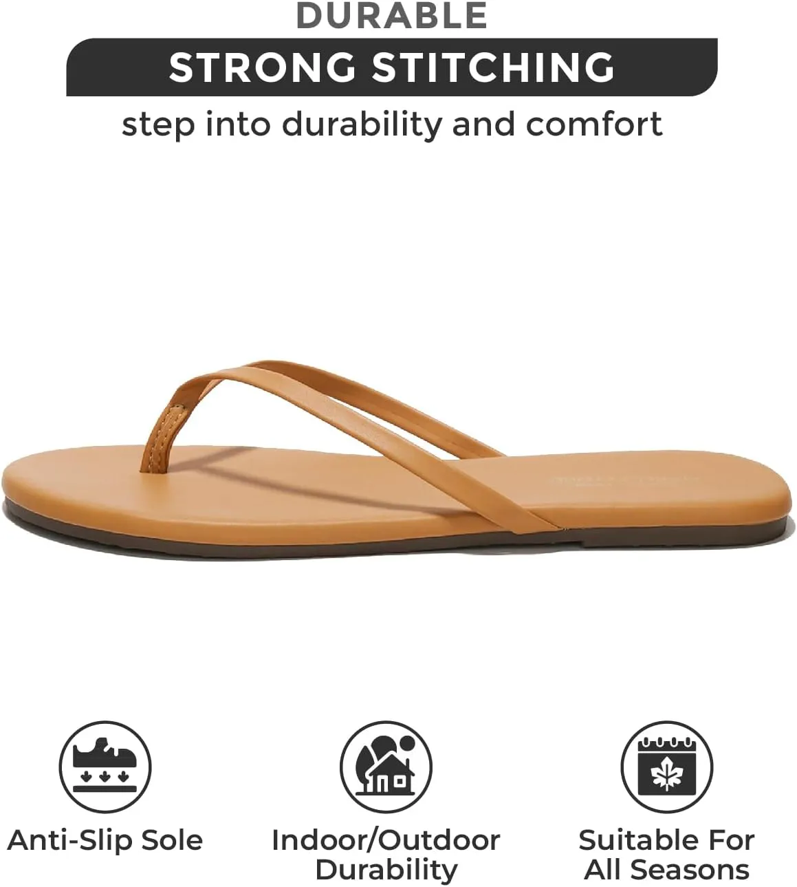 Project Cloud Flip Flops for Women Footwear - Memory Foam Flats Sandals for Women 2025 - Vegan Leather Lightweight Sandals Summer Beach Essentials Slides (Foundations)