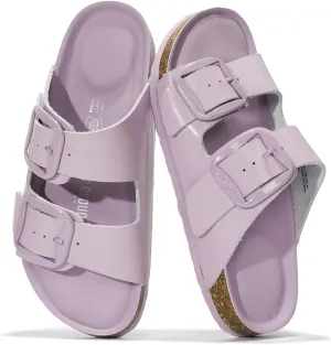 Project Cloud Genuine Leather Flat Sandals Comfortable Beach Essentials Womens Sandals Memory Foam Vacation Essentials Slides for Women Footwear (Santorini)