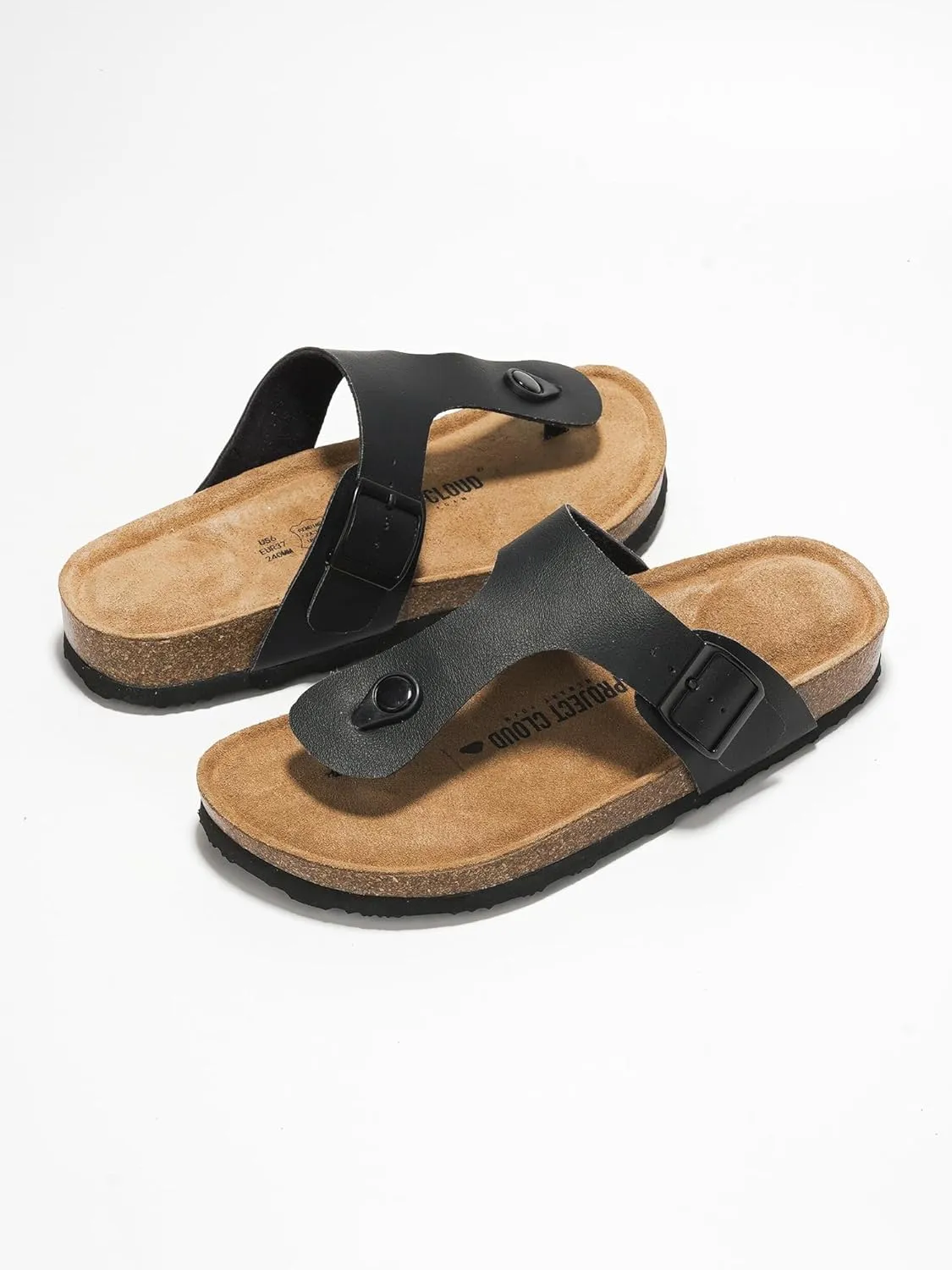 Project Cloud Genuine Leather Thong Sandals Women Water-Resistant Beach Essentials Womens Sandals - Flip Flops for Women Footwear Memory Foam Insole Womens Slides (Britani)