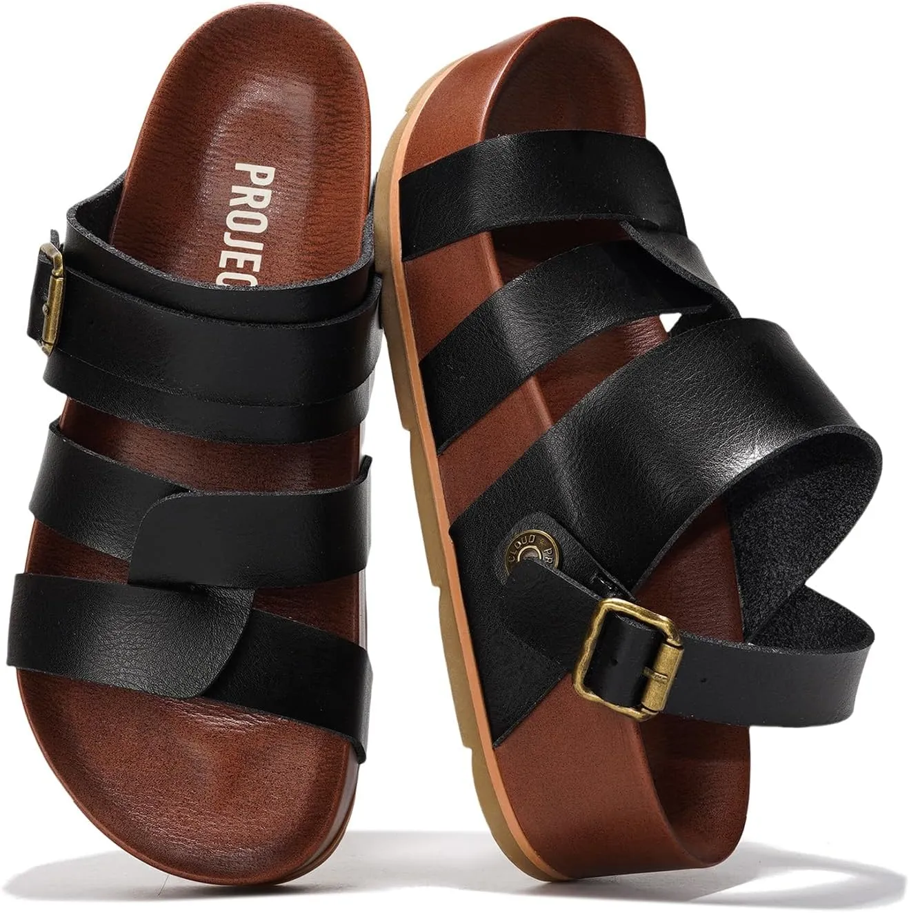 Project Cloud Platform Sandals Women Footwear - Memory Foam Insole and Lightweight Beach Wedges - Non Slip and Comfortable Strappy Wedge Sandals for Women 2025 (Proud)