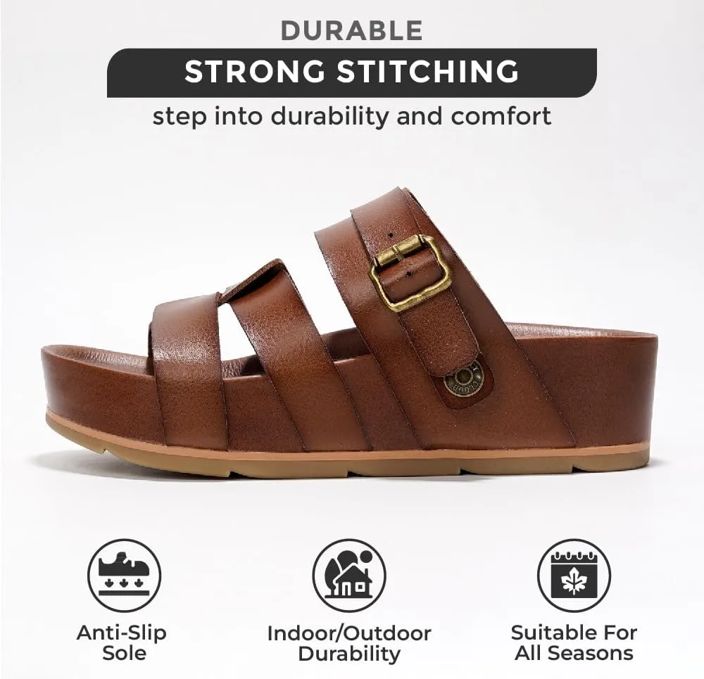 Project Cloud Platform Sandals Women Footwear - Memory Foam Insole and Lightweight Beach Wedges - Non Slip and Comfortable Strappy Wedge Sandals for Women 2025 (Proud)