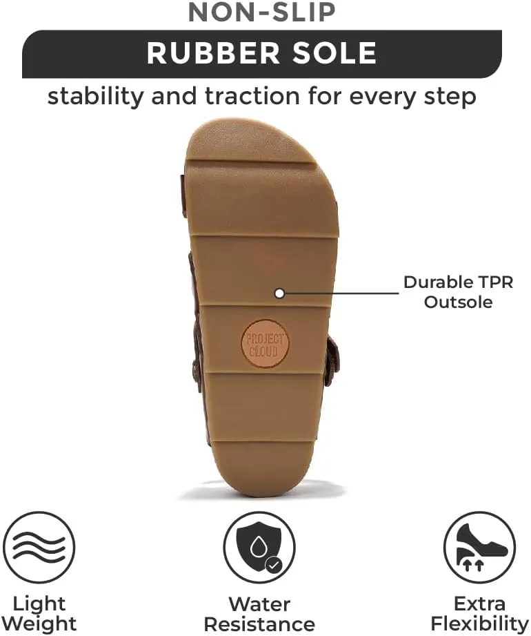 Project Cloud Platform Sandals Women Footwear - Memory Foam Insole and Lightweight Beach Wedges - Non Slip and Comfortable Strappy Wedge Sandals for Women 2025 (Proud)