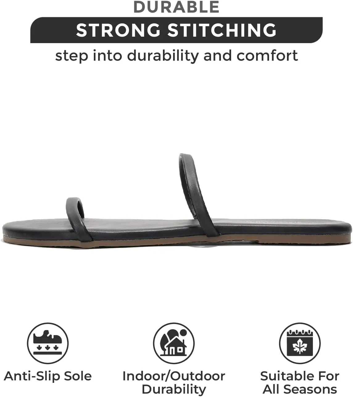 Project Cloud Sandals Women - Memory Foam Flip Flops for Women - Vegan Leather Summer Sandals - Lightweight Slip On Beach Essentials Slides (Transition)