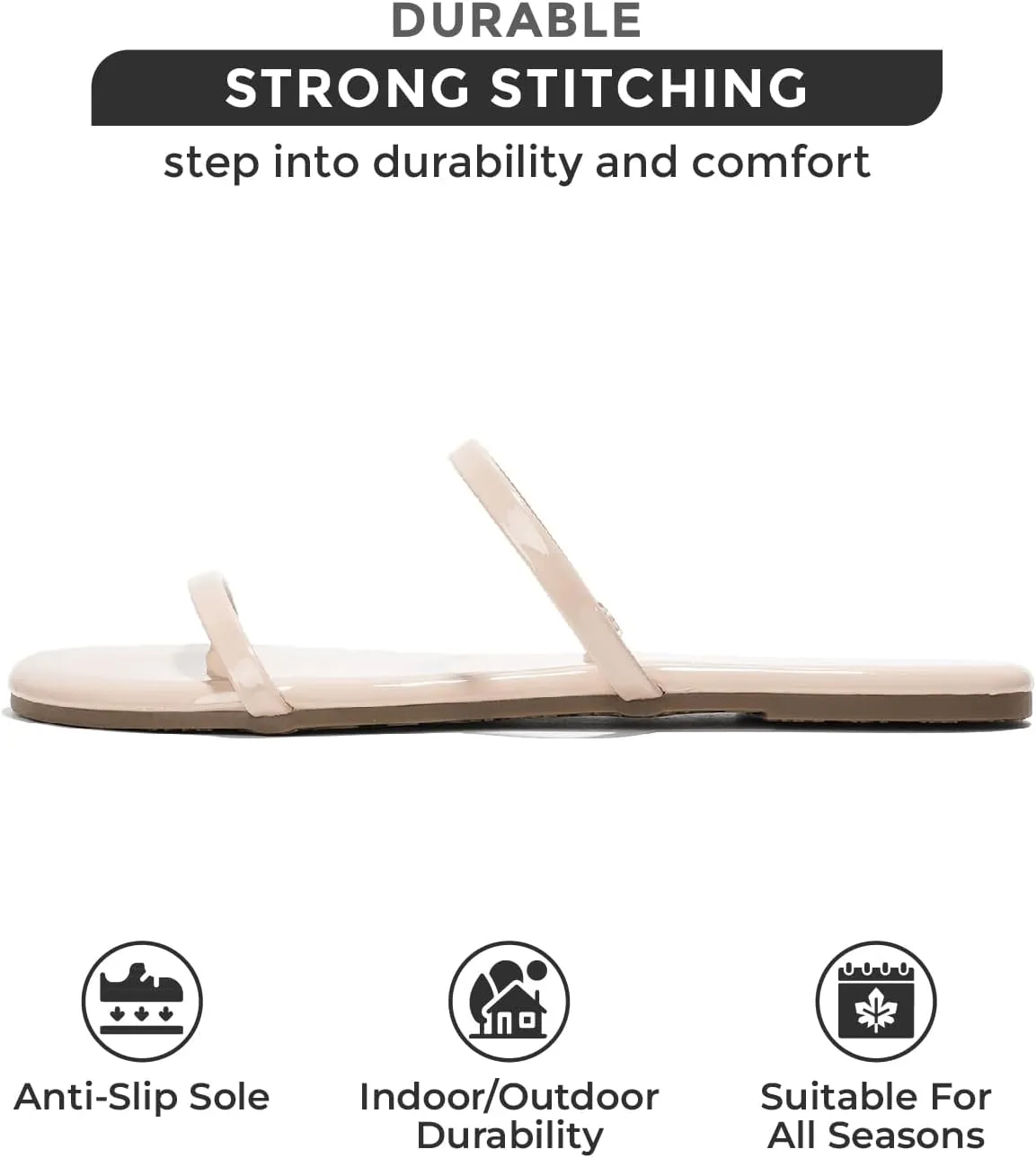 Project Cloud Sandals Women - Memory Foam Flip Flops for Women - Vegan Leather Summer Sandals - Lightweight Slip On Beach Essentials Slides (Transition)