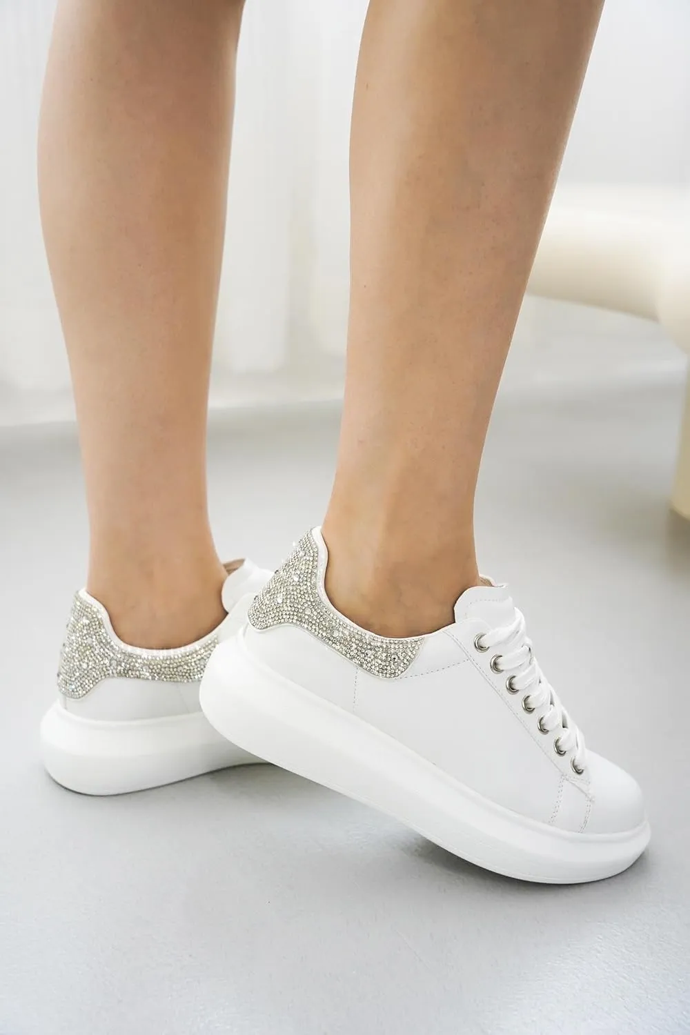 Project Cloud Women's Fashion Sneakers Leather Tennis Shoes Womens & White Sneakers for Women w/Memory Foam Insole - Lace Up Shoes for Women Non-Slip Womens Sneakers Street Wear (Queen)