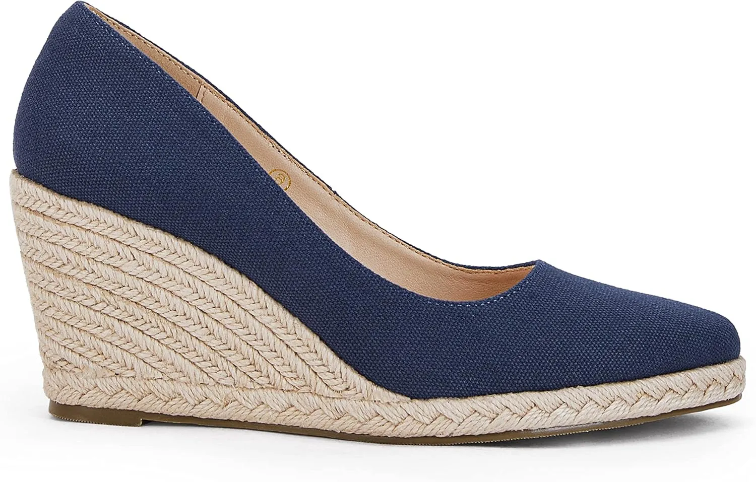 Ruanyu Women's Platform Espadrilles Wedge Sandals Slip On Solid Color Closed Pointed Toe Comfortable Wedge Pumps Shoes