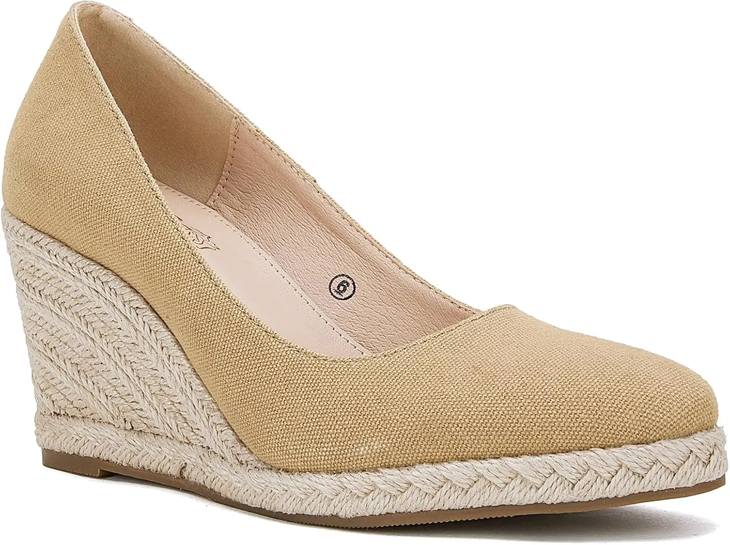 Ruanyu Women's Platform Espadrilles Wedge Sandals Slip On Solid Color Closed Pointed Toe Comfortable Wedge Pumps Shoes