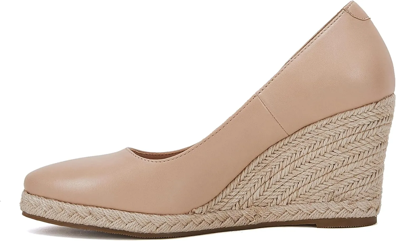Ruanyu Women's Platform Espadrilles Wedge Sandals Slip On Solid Color Closed Pointed Toe Comfortable Wedge Pumps Shoes