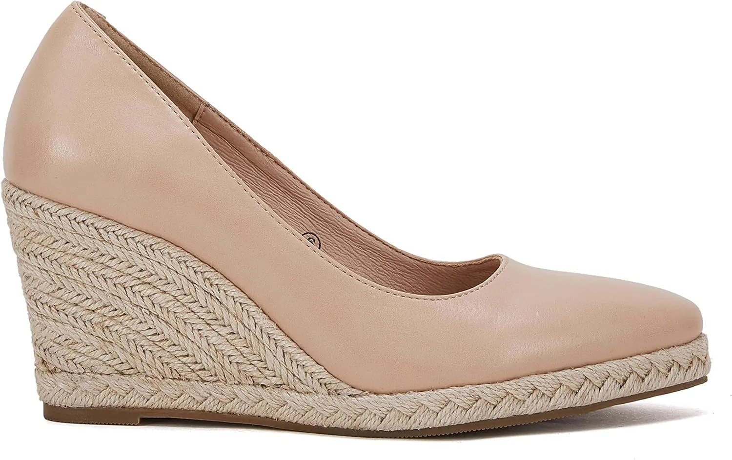 Ruanyu Women's Platform Espadrilles Wedge Sandals Slip On Solid Color Closed Pointed Toe Comfortable Wedge Pumps Shoes