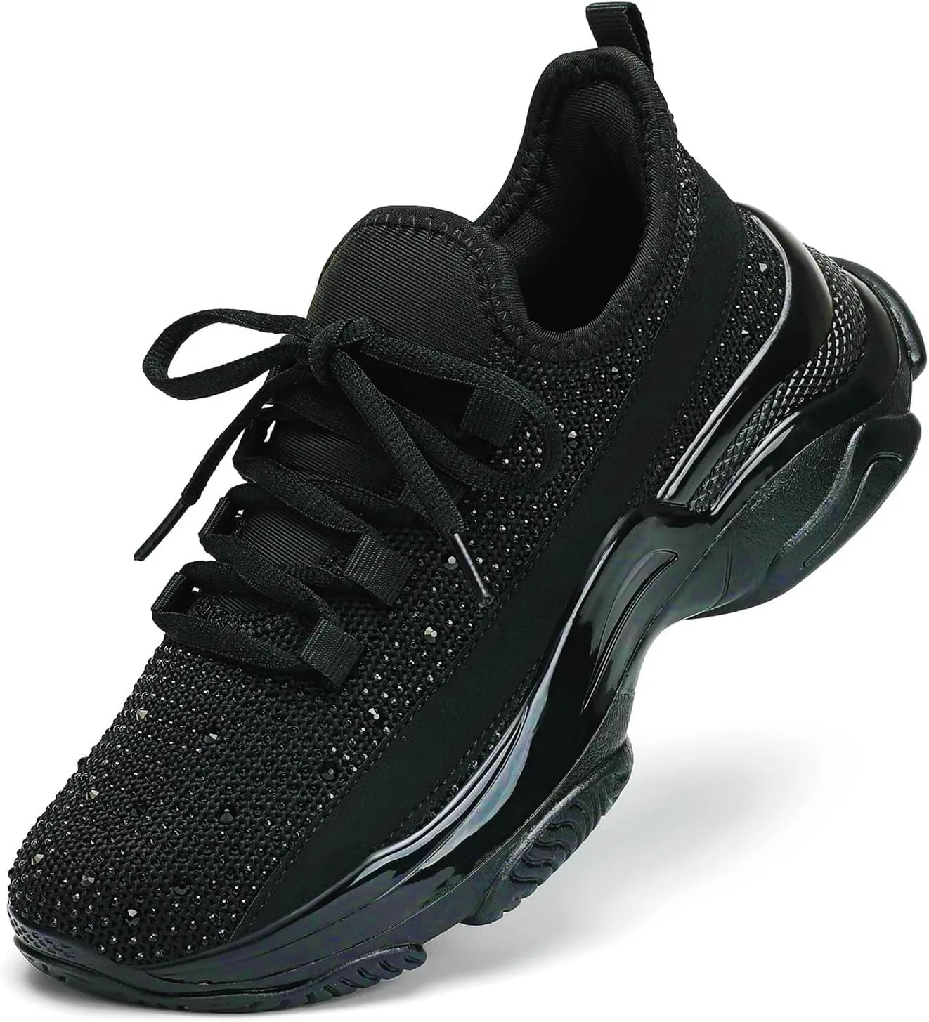 Running Shoes for Women Fashion Rhinestone Sneakers Womens Walking Shoes Comfortable Chunky Ladies Tennis Shoe