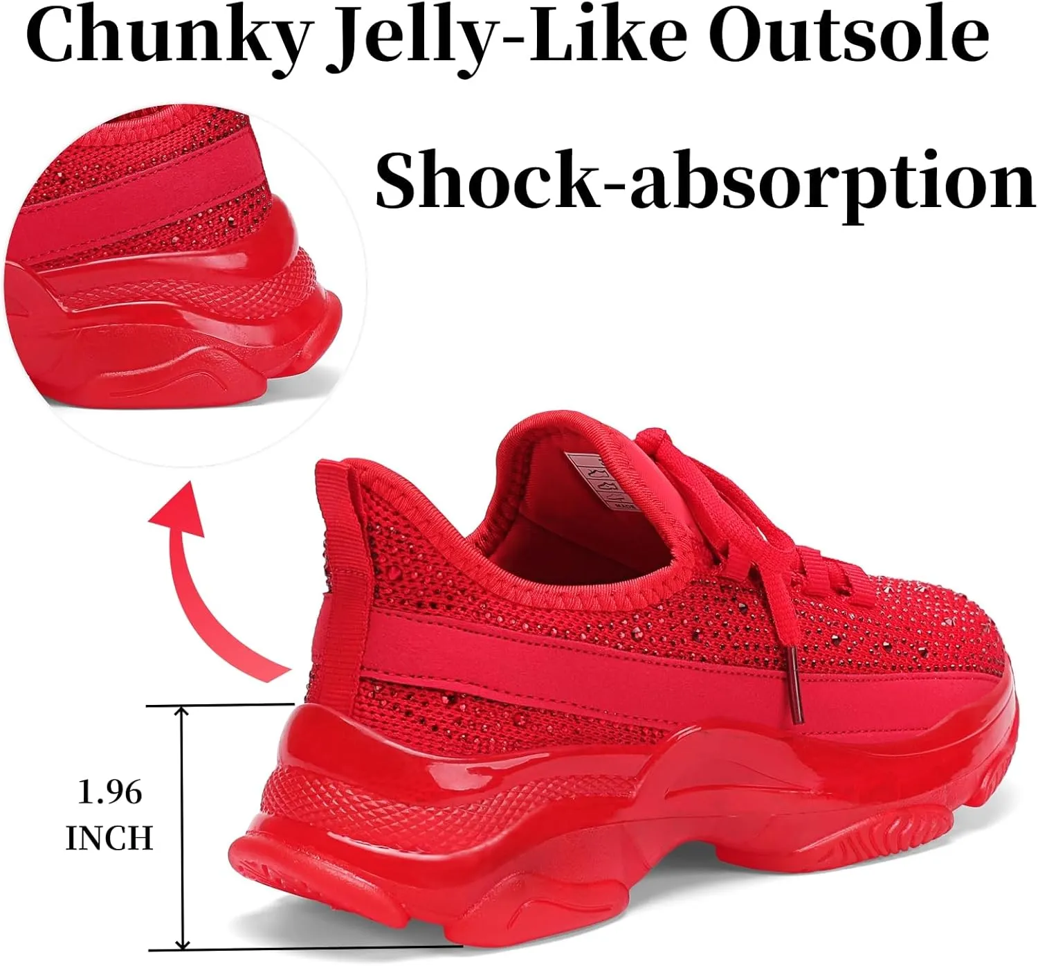 Running Shoes for Women Fashion Rhinestone Sneakers Womens Walking Shoes Comfortable Chunky Ladies Tennis Shoe