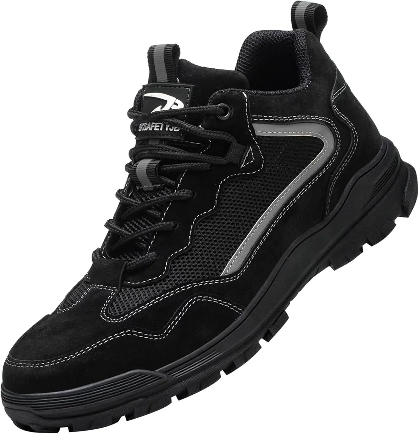 Safety Work Shoes for Men Indestructible Work Sneakers Breathable and Lightweight Safety Shoes Puncture Proof Work Shoes for Industrial Construction Slip Resistant