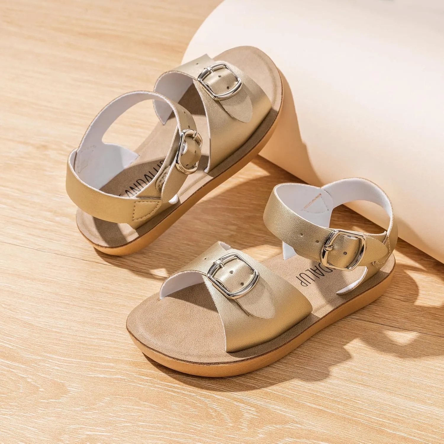 SANDALUP Summer Sandals w Double Buckle for Toddler Girls/Boys