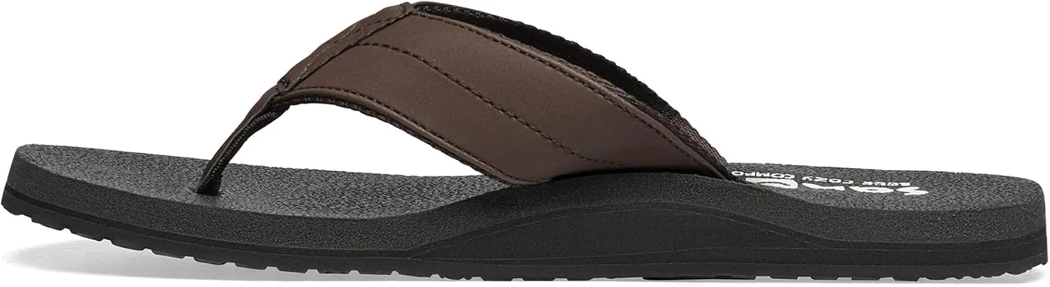Sanuk Mens Beer Cozy Coaster | Flip Flops for Men | Mens Sandals | Beach Sandals | Supportive & Lightweight | Memory Foam Footbed