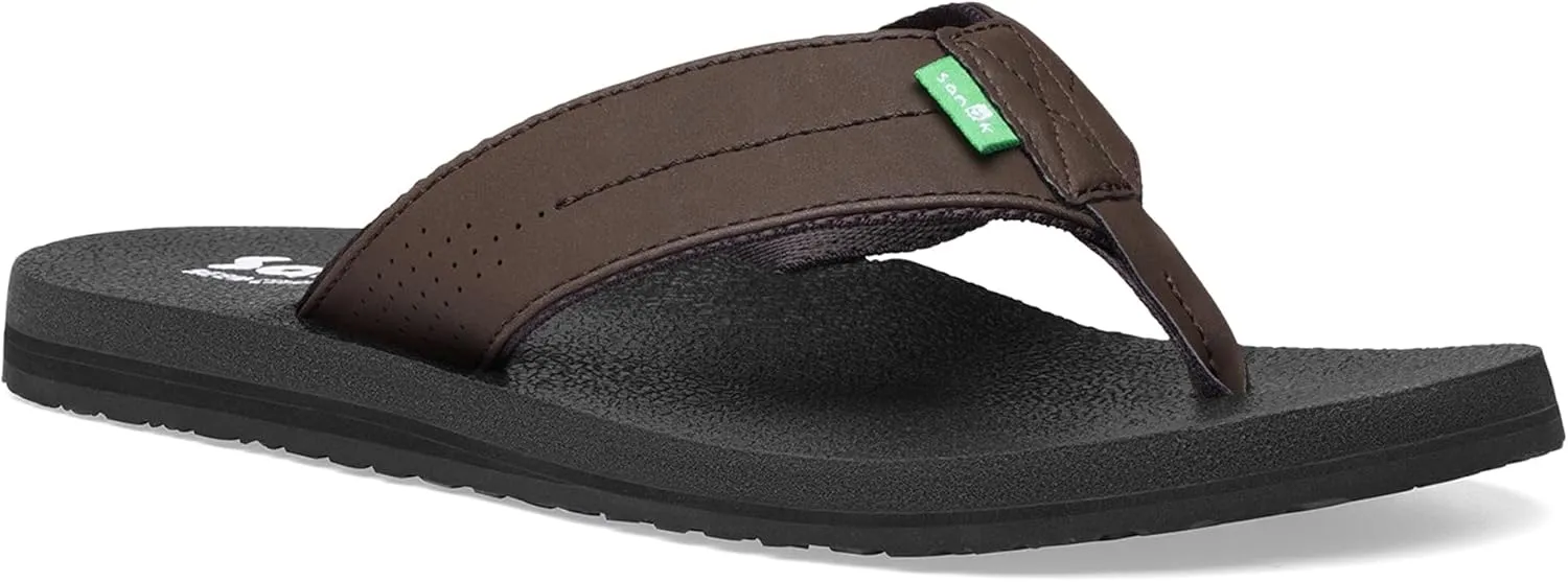 Sanuk Mens Beer Cozy Coaster | Flip Flops for Men | Mens Sandals | Beach Sandals | Supportive & Lightweight | Memory Foam Footbed