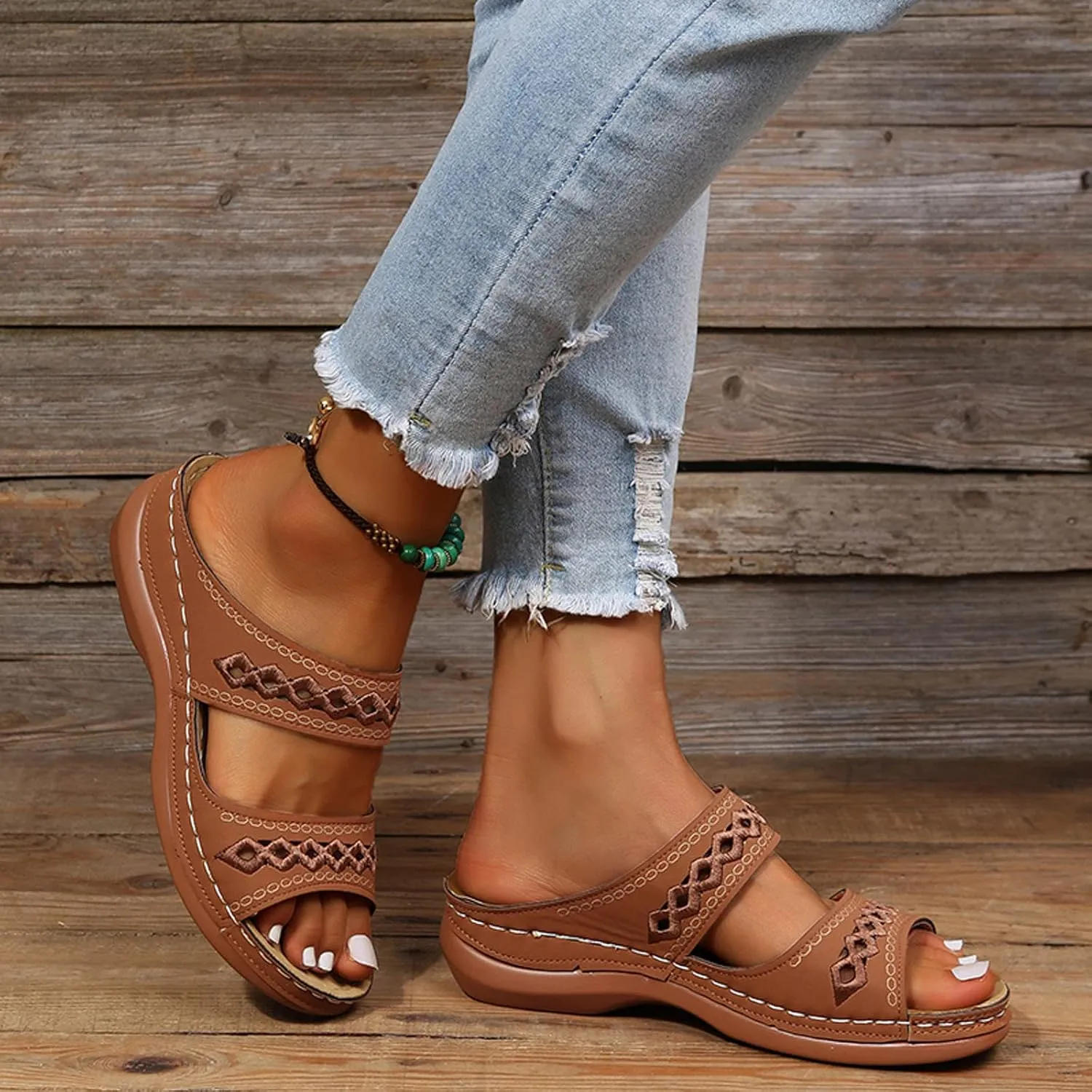 SBGMoSJ Diabetic Shoes for Women Wide Width Sandalias De Mujer OrtopéDicas Orthopedic Slides for Women Size 7 Beach Flip Flops Women Silver High Heels White Sandals Women Platform