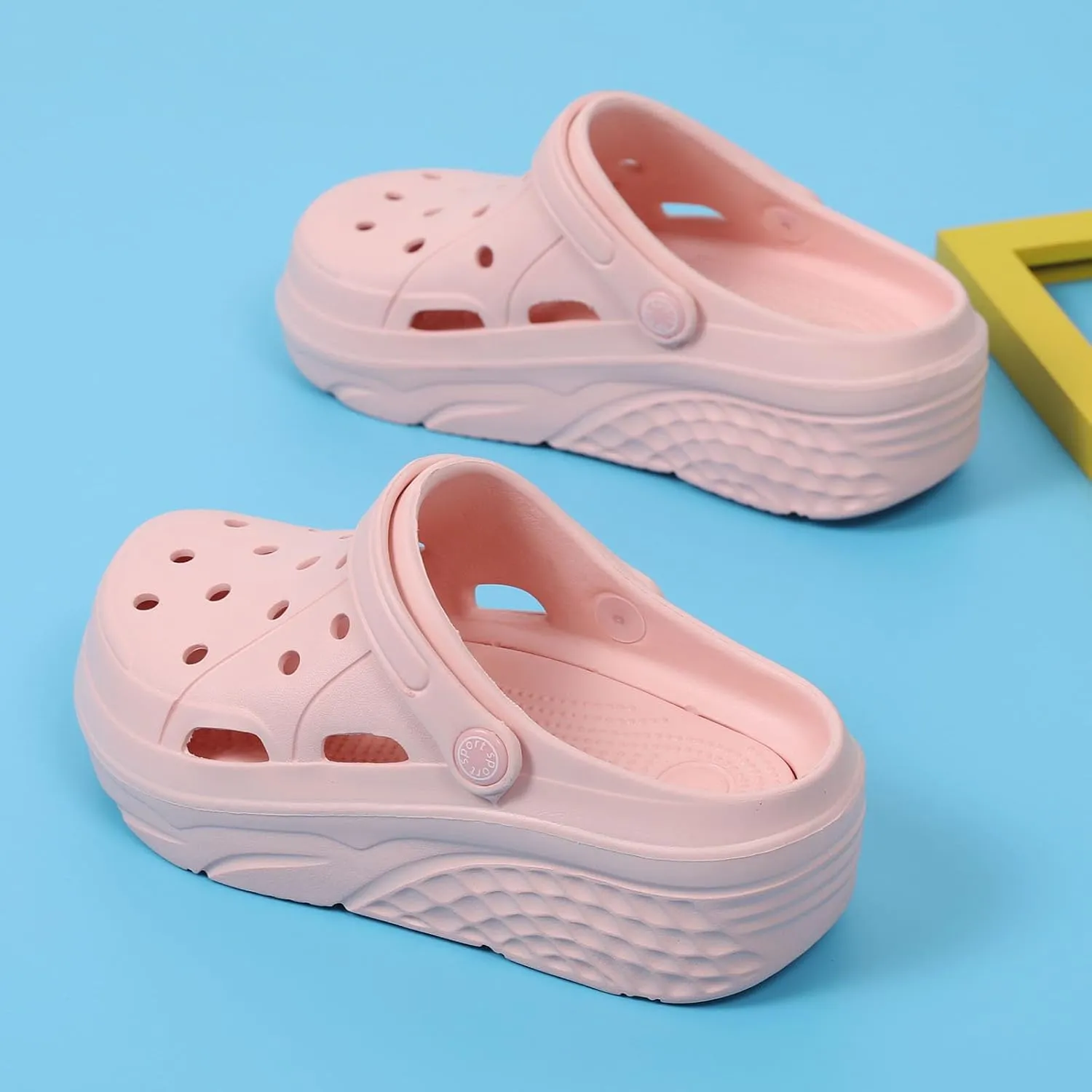 SECHRITE Womens Platform Clogs Garden Shoes Waterproof Beach Pool Sandals Summer Mules Home Slippers - Butterfly Series