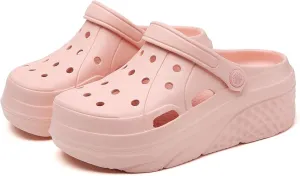 SECHRITE Womens Platform Clogs Garden Shoes Waterproof Beach Pool Sandals Summer Mules Home Slippers - Butterfly Series