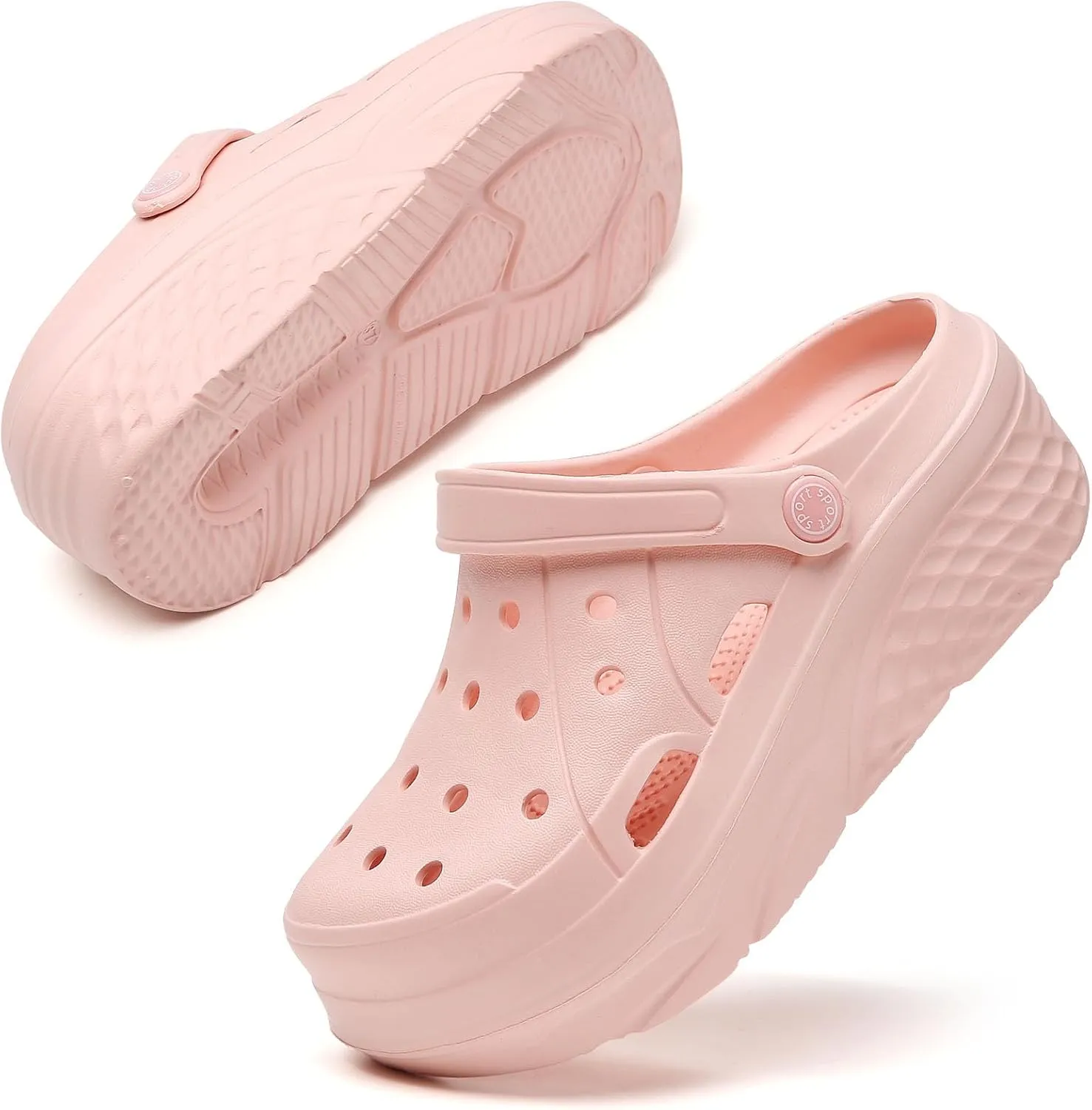SECHRITE Womens Platform Clogs Garden Shoes Waterproof Beach Pool Sandals Summer Mules Home Slippers - Butterfly Series