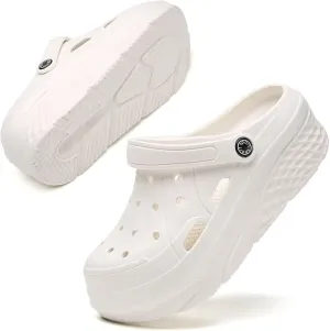 SECHRITE Womens Platform Clogs Garden Shoes Waterproof Beach Pool Sandals Summer Mules Home Slippers - Butterfly Series