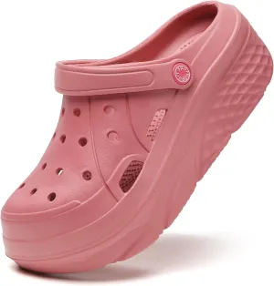 SECHRITE Womens Platform Clogs Garden Shoes Waterproof Beach Pool Sandals Summer Mules Home Slippers Shower Shoes