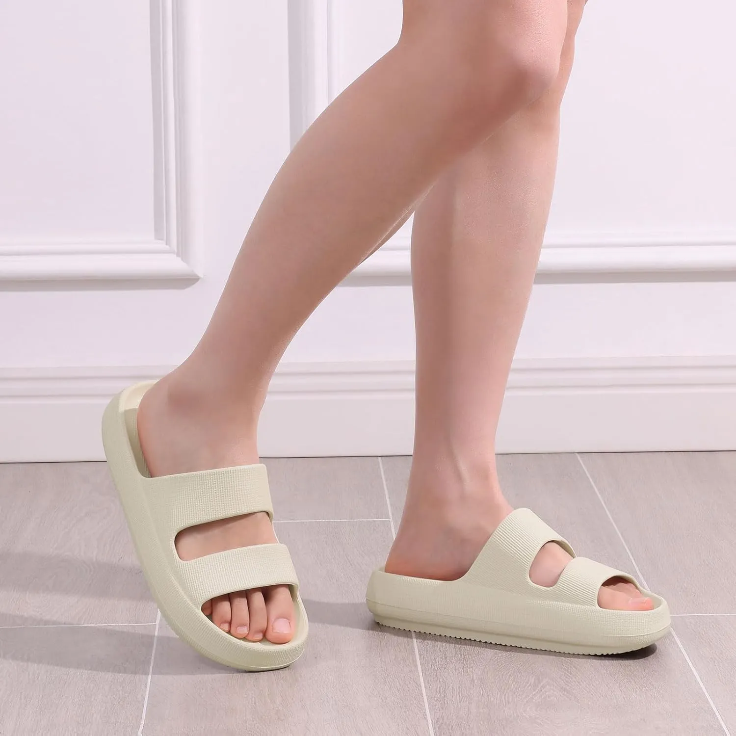 shevalues Orthopedic Slide Sandals for Women with Arch Support Pillow Soft Recovery Slip on Sandals Lightweight Summer Cloud Slippers for Plantar Fasciitis