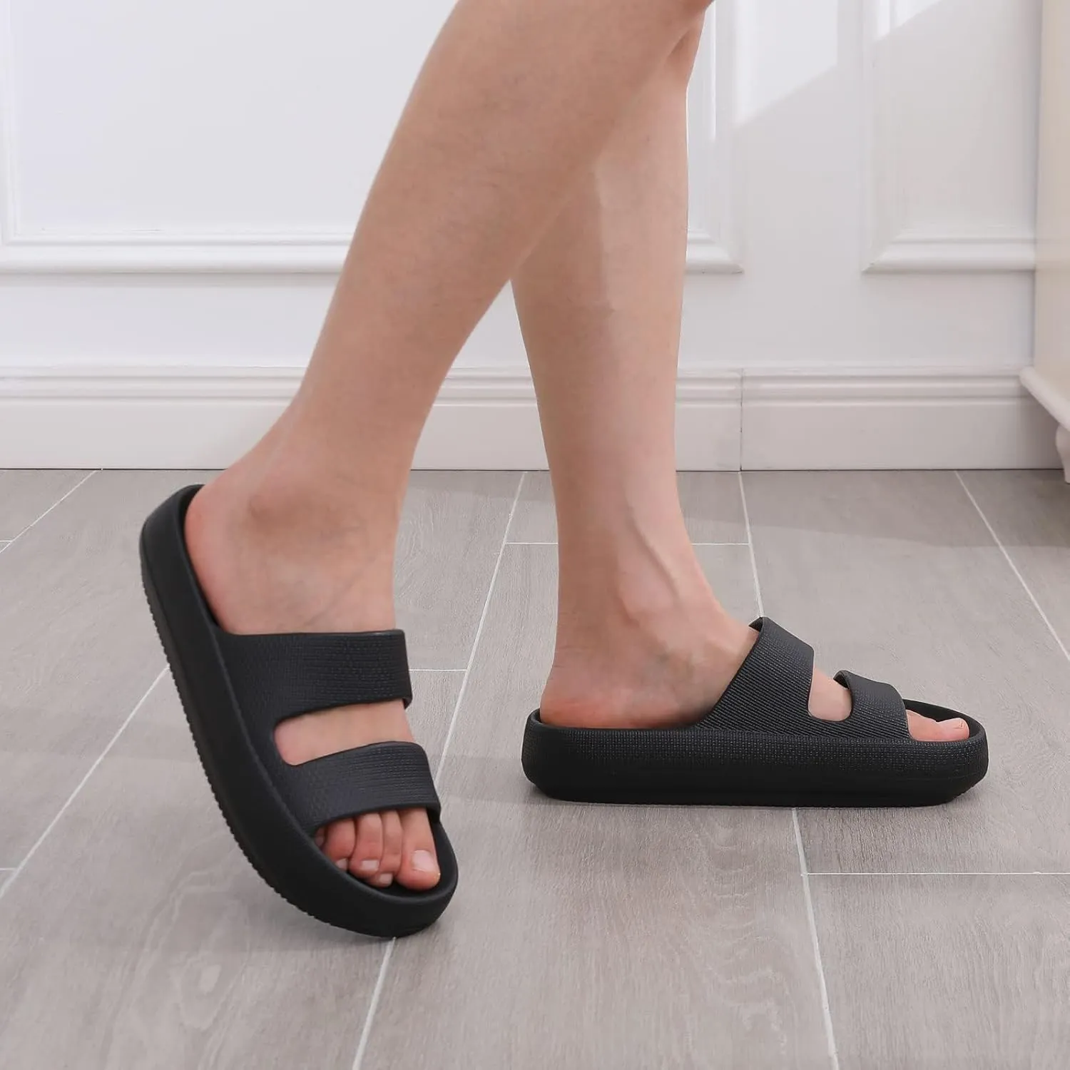 shevalues Orthopedic Slide Sandals for Women with Arch Support Pillow Soft Recovery Slip on Sandals Lightweight Summer Cloud Slippers for Plantar Fasciitis