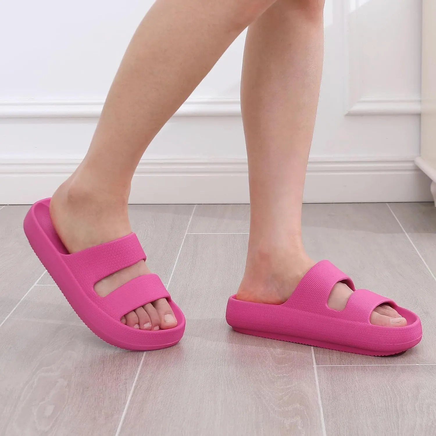 shevalues Orthopedic Slide Sandals for Women with Arch Support Pillow Soft Recovery Slip on Sandals Lightweight Summer Cloud Slippers for Plantar Fasciitis