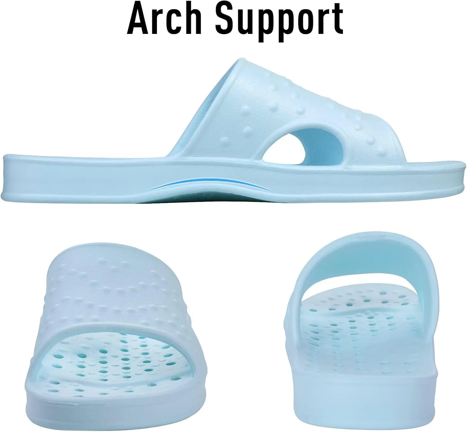 shevalues Shower Shoes for Women with Arch Support Quick Drying Pool Slides Lightweight Beach Sandals with Drain Holes