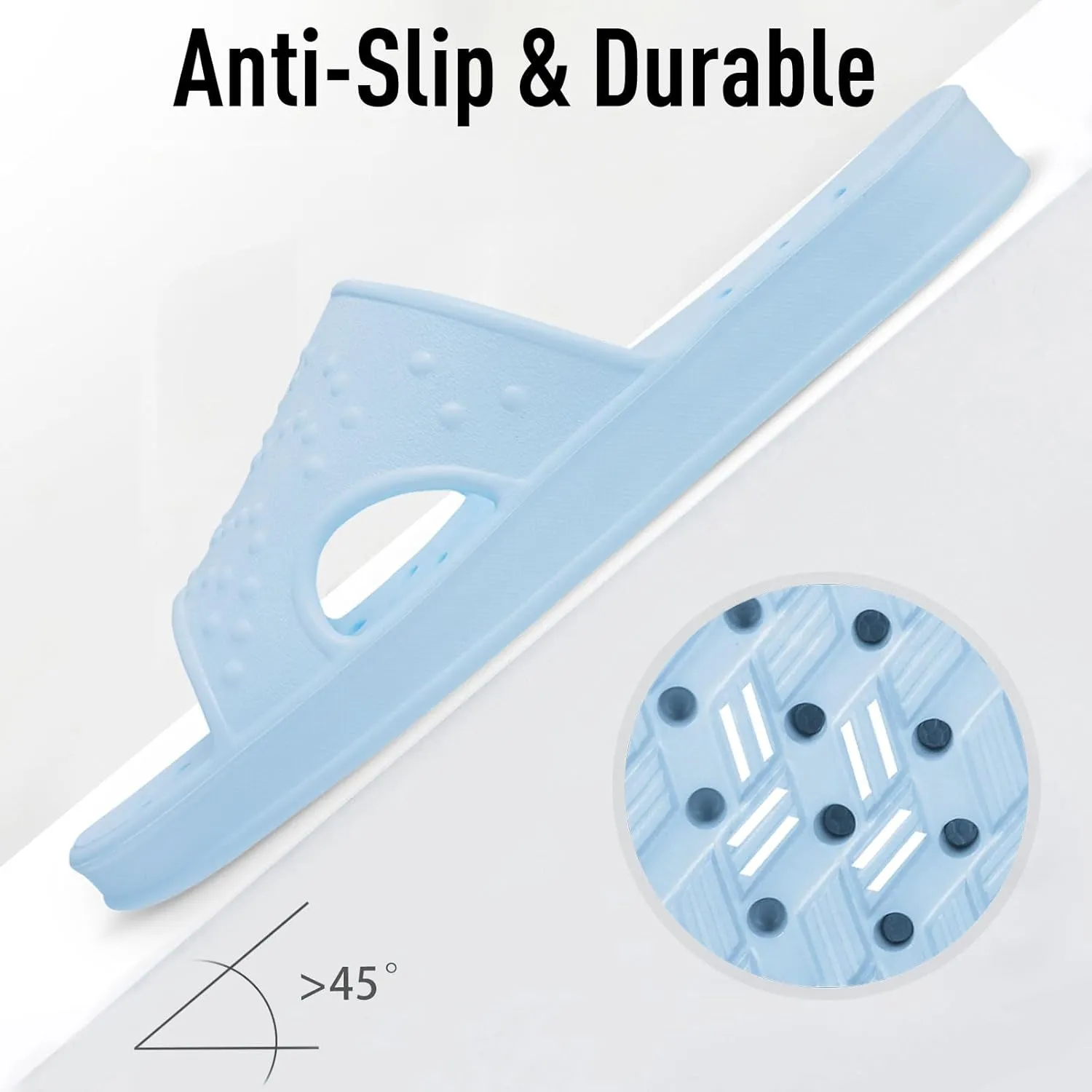 shevalues Shower Shoes for Women with Arch Support Quick Drying Pool Slides Lightweight Beach Sandals with Drain Holes