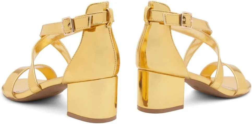 Shoe Land SL-LESSA Women's Low Heels Open Toe Dress Heeled Sandals Cross Ankle Strap Chunky Block Short Heel Pumps Shoes for Office Prom Wedding Party