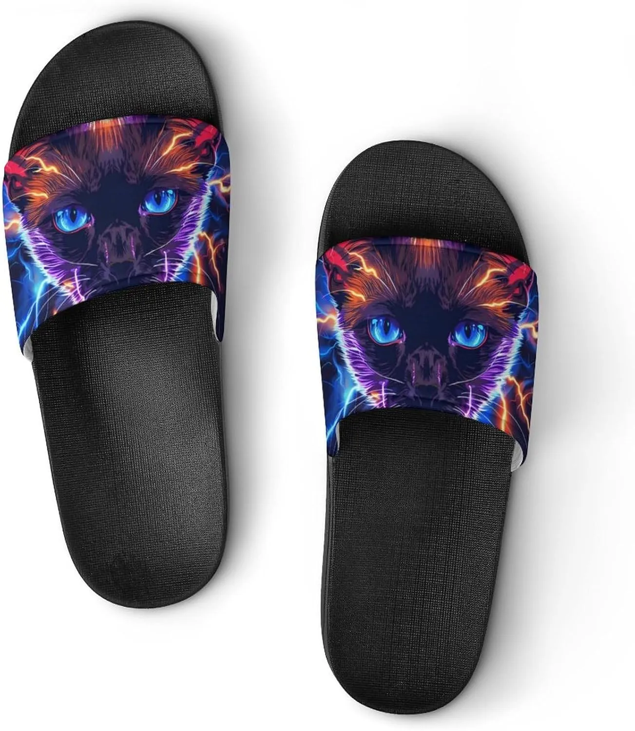 Siamese Cat Thunder House Sandals Non Slip Slippers Quick Drying Bathroom Shower Shoes for Women Men