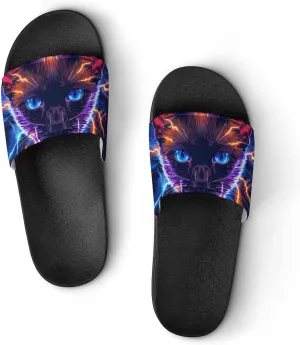 Siamese Cat Thunder House Sandals Non Slip Slippers Quick Drying Bathroom Shower Shoes for Women Men