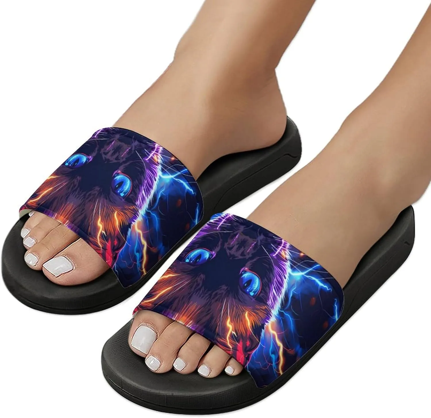 Siamese Cat Thunder House Sandals Non Slip Slippers Quick Drying Bathroom Shower Shoes for Women Men