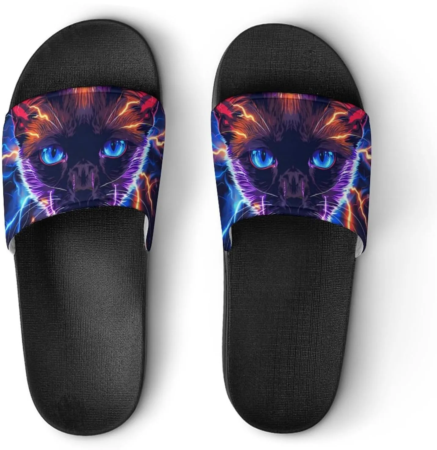 Siamese Cat Thunder House Sandals Non Slip Slippers Quick Drying Bathroom Shower Shoes for Women Men