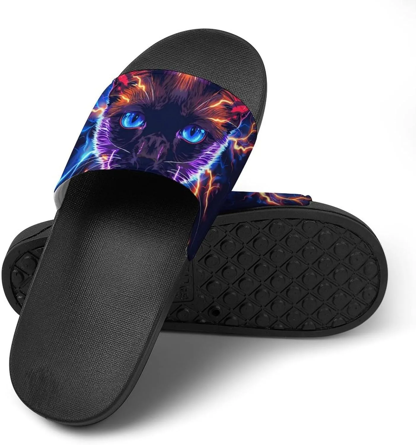 Siamese Cat Thunder House Sandals Non Slip Slippers Quick Drying Bathroom Shower Shoes for Women Men