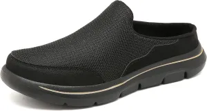 Slip On Mules & Clogs for Womens Mens Light Open Back Shoes Comfort Walking Shoes Breathable Slippers Closed Toe Slides A Black